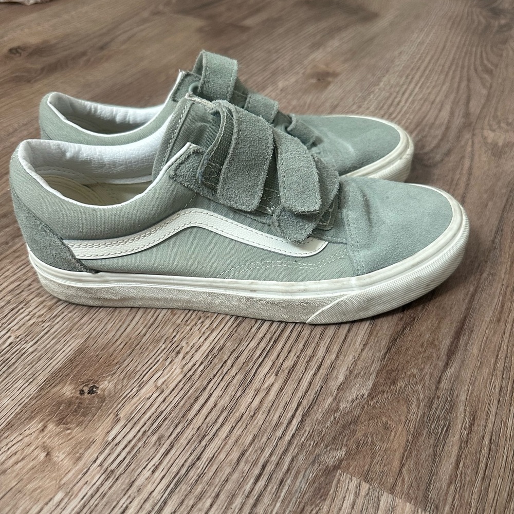Women Van Green Suede Sneakers